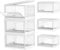 PurKeep Storage Boxes with Lid - Plastic Box 23L/Tier, Clear 3-Tier Stackable Boxes with 3 Lids, Folding Clothes Storage, Storage Organizer for Bedroom Living Room