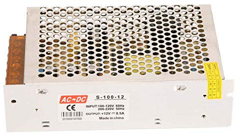 12-V-DC-Netzteil-Adapter-Transformator, Doppelwicklungs-Eisenkern, Hohe Stabilität mit Überlastschutz, CE ROHS FCC (12V 8,5A)