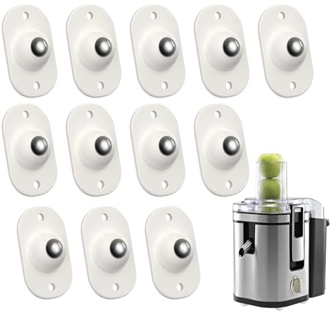 12 Pcs Appliance Wheels, Mini Castors for Kitchen Appliances, Self Adhesive Small Castors, 360 Degree Free Rotation Small Caster Wheels for Cricut Bins Storage Boxes Small Furniture Trash