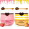 2pcs Baume à Lèvres Bee Balm Pot de Miel, Masque Hydratant pour Lèvres à la Fraise et au Miel pour Réduire les Ridules, Masque de Nuit pour Lèvres (Honey+Strawberry)