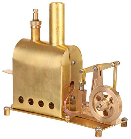CreativeBlocker - Modelo de máquina de vapor para adultos, mini motor de metal, máquina de vapor de cobre, funcional con alcohol, caldera de vapor, regalo científico, caja de experimentación