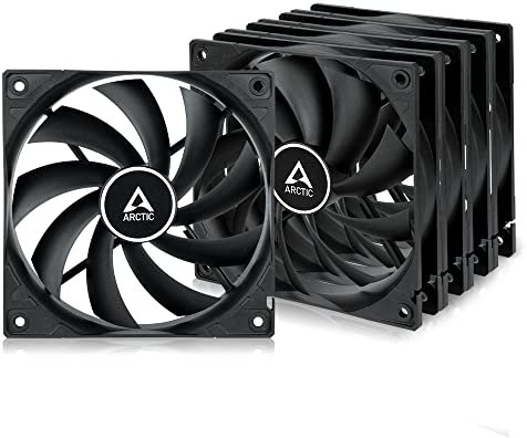 ARCTIC F12 PWM (5 Piezas) - Ventilador PC 120mm, Fan 120mm, Ventilador de Caja para CPU con PWM Sharing Technology, Motor Muy Silencioso, Computadora, 230-1350 RPM - Negro