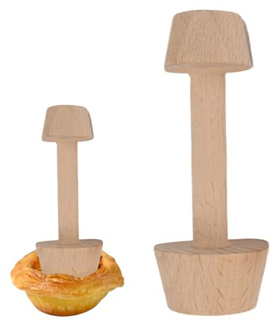 Holz-Törtchen-Tamper, doppelseitiger Gebäckteig, Eierkuchen, Gebäckwerkzeug, DIY-Kuchengebäck-Werkzeuge für die Herstellung von Eierkuchen, Nudeln, Käsekuchen, Dessert, Küchen-Backwerkzeuge (Modell 3)