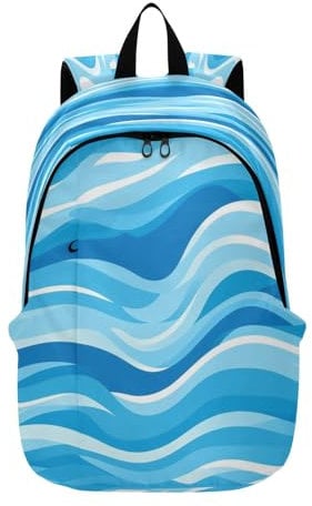 Mnsruu Blur Waves Reiserucksack, leichter Rucksack, Laptop-Rucksack, Schultasche, Büchertasche für Erwachsene, Teenager, Studenten, Wellen verwischen, One size