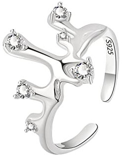 Size 4 Rings Irregular Wavy Zircon Ring Female Adjustable Crown Ring Girl Rings for 10 Year Old