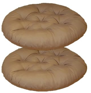 Mozzeilee Rundes Stuhl-Sitzkissen, 40 x 40 cm, Esszimmerstuhlkissen, 2er-Set, 4/6/8 Stück, für drinnen und draußen, atmungsaktive Rattan-Möbel, Sitzmatte für Wohnzimmer, Büro, Garten, Terrasse (Kaffee