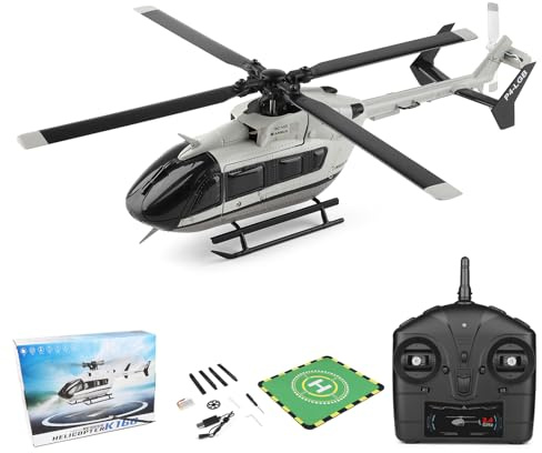Authticar K160 RC Helicopter, 4 Channels Wltoys EC-145 RC Helicopter with 6G Gyro, Alt Hold, One-Touch Fly, Brushless Motor, Auto Anti-Crash, Beginner Friendly
