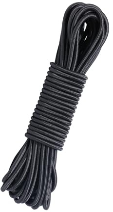 OYUUJII Black Elastic Cord,3mm*15M Elastic String Bungee Cords Round Bungee Rope Stretchy Cord Drawstring for Sewing,Backpack,Tent,DIY,Camping