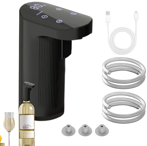 Elektrischer Weindekanter - USB Weinspendermaschine | Verstellbarer Getränkebelüfter & Ausgießer Pumpe | Automatische Belüftung für Rot & Weiß Vino, Likör, Whisky | für Anfänger & Enthusiasten