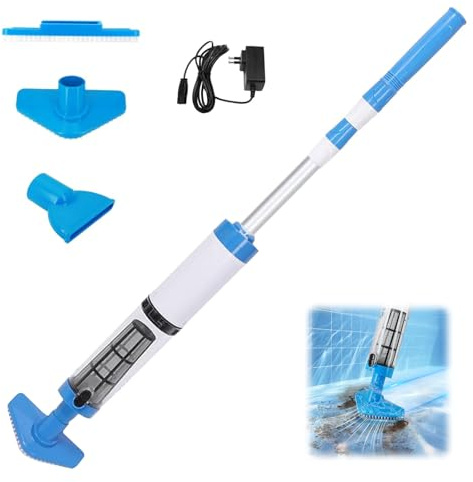 Aspirador de Piscina inalámbrico con batería, Varilla telescópica | Aspirador de piscina manual, aspirador de suelo para piscina, autonomía de hasta 90 minutos