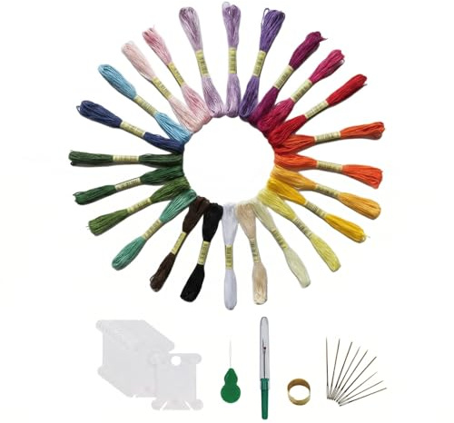 ARYIMYDP Set di 24 fili morbidi per ricamo, ideali per maglieria, fai da te e lavori manuali: la scelta perfetta per un regalo (8 metri) (multicolore)