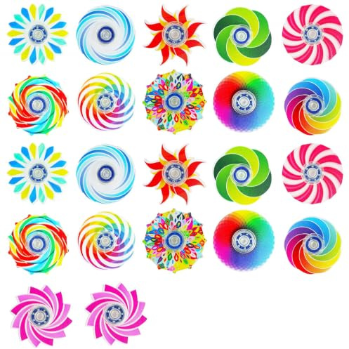 Set di 24 Fidget Spinners Mini Arcobaleno per Bambini - Giocattoli Sensoriali Colorati, Regali di Compleanno, Riempimento Bustine Festa, Premi Scuola, Anti-Stress, Piccola Taglia (4 cm), Ideale da 3 A