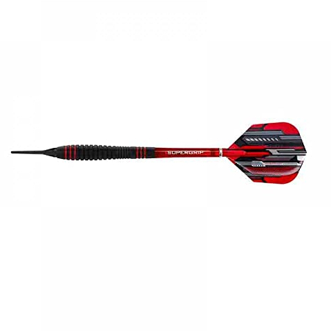 Harrows Ace Rubber Black Dartpfeile | Softdarts-Set mit Tragetasche |16g und 18g | Enthält Supergrip-Schäfte und 100-Mikron-Marathon-Flights