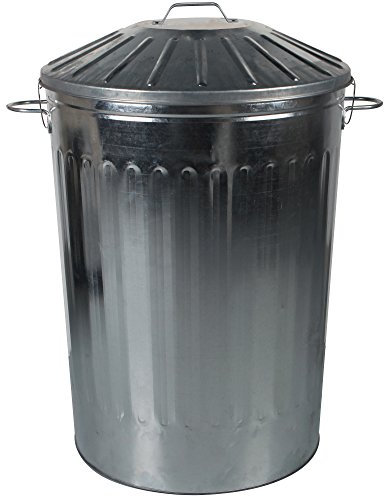 CrazyGadget® Small Medium Large Extra Large Galvanised Steel Metal Dustbin Kitchen House Garden Storage Unit Bin (125L)