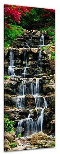 Bilderdepot24 Bild auf Leinwand | Wasserfall II in 40x120 cm als Panorama Wandbild XXL | Wand-deko Dekoration Wohnung modern Bilder | 201719