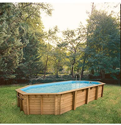 Ubbink - Piscine Bois Océa 8,60 x 4,70 x 1,30 m - Liner Gris