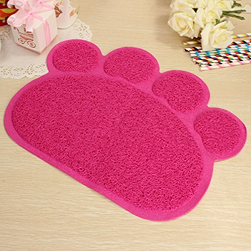 Tutoy Pet Dog Puppy PVC Cat Dish Bowl Feeding Food Placemat Mat Wipe Clean - Red