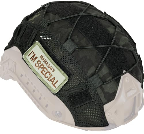 OneTigris Tactical Helmet Cover With Free Patch - Airsoft Camo Cloth for Fast PJ Helmet in Size L, M/L, XL, L/XL - Compatible With Ops-Core - No Helmet Included