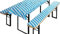 Brandsseller Auflagenset für Bierzeltgarnituren 3-teilig 2 Bankauflagen gepolstert 220x25 cm und 1 Tischdecke 240x90 cm für alle gängigen Festzeltgarnituren Bierbankauflagen Outdoor - Bavaria Blau