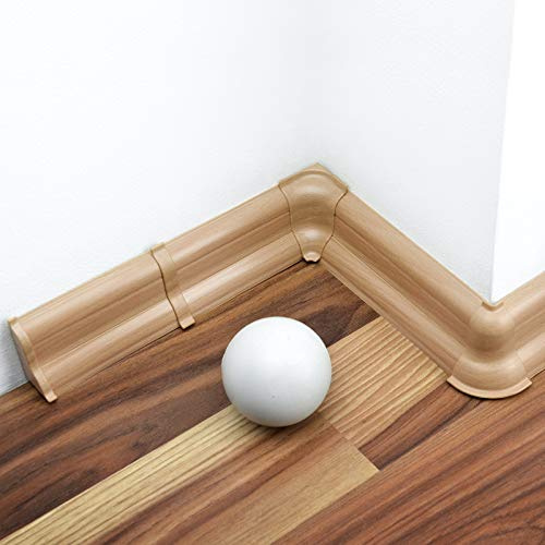 DQ-PP 40m Sockelleisten 52mm PVC Buche naturlich Laminatleisten Fussleisten aus Kunststoff Dekore