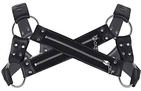 Alvivi Brust Harness Männer Dessous-Wetlook X-Form Körper Brust Harness Gürtel Brustgeschirr Riemenbody Kostüm Herren erotik Hemd Clubwear Schwarz One Size