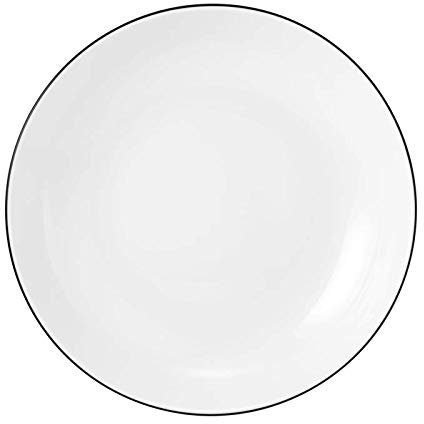 Seltmann Weiden 001.737144 Lido - Black Line - Suppenteller/Teller tief - rund - Porzellan - weiß - Ø 21 cm