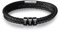 Personalized Bracelet with Name Engraving Stainless Steel Braided Rope Men' Bracelet Gift for Anniversary Valentine's Day Father's Day (black & black)
