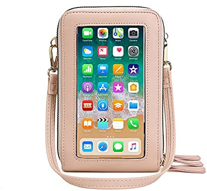 myfriday Touchscreen Handy Umhängetasche für Damen Kleine Wasserdicht Handytasche Crossbody Schultertasche Handtasche mit 3 Haupttaschen & Kartenfächer