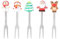 HEMOTON 6 Pcs Obstgabeln Weihnachten Schneemann Rentier Weihnachtsmann Wiederverwendbar Umweltfreundlich Abendessen Dessert Lebensmitteln Besteck Geburtstag Festival Kuchendekoration