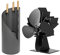 raik Kaminbesteck Otto 3-teilig + stromloser Kaminventilator/Ofenventilator 4-Blatt, Set