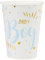 10 GOBELETS Carton Baby Shower Boy 27CL Bleu
