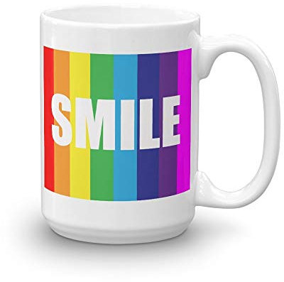 NA Rainbow Smile Coffee Mug, Looks Like The Mug From Big Bang Theory, Funny, Quote, Tv, Original Gift Idea From For You By Rose, 8 Different Mugs, Make It A Set