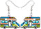 DUOWEI Süß Acryl Ohrringe für Wohnwagen Camping Auto Baumelnd Schmuck Geschenke für Frauen und Mädchen (Blau)