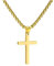 RWQIAN Kreuzkette Herren Kreuz kette Gold 16 Edelstahl Jungen Anhänger Kreuz Halskette Schmuck für Damen