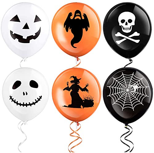 Halloween Luftballons,120 PCS Luftballons Orange Schwarz,Halloween Deko Set,Halloween Dekoration Ballons,Halloween Latex Luftballons,Halloween Latex Luftballons,für Halloween Party Dekoration.