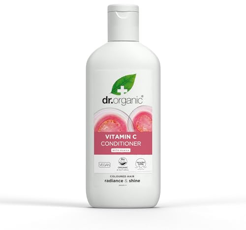 Dr Organic Guava Conditioner, Vitamin C, Coloured Hair, Mens, Womens, Natural, Vegan, Cruelty-Free, Paraben & SLS-Free, Organic, 265ml, Packaging may vary