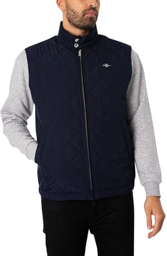GANT Veste matelassée Windcheater Gilet, Bleu Nuit, M Homme