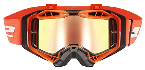 LS2 Motocross-Helm-Brille mit Pinlock, Aura-Pro-Brille, Schwarz/Orange, mit Iridium-Visier