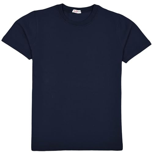 A2Z 4 Kids Boys Cotton T-Shirt Plain - Boys PL T Shirt Navy 11-12