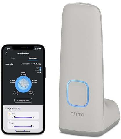 FITTO (Cream) - NIRS Muscle Scanner & Tracker with Smart App for Segmental Analysis and Data-Driven Training - Balanced Muscle Management, Training, and Quality - Apple Health & Google Fit Compatible