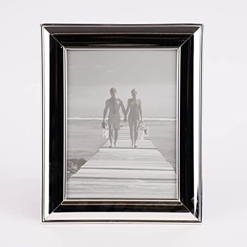SCHÖNER LEBEN. Bilderrahmen Milano versilbert Metall silberfarbig schwarz 26,5x21,5cm