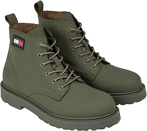 Tommy Jeans Hombre Botas de media caña Lace Up con cordones, Verde (Pewter Green), 40 EU