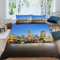 Skyline Von San Francisco Bettwäsche-Sets 220x240 3d Druck 3-teilig Bettwäsche Weiche 100% Mikrofaser mit Reißverschluss Moderne Stadt Erwachsene Zimmer Dekor Bettbezüge mit 2 Kissenbezug 80x80 cm
