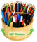 Cinnani Organiseur de bureau rotatif à 360° en bambou, porte-crayons, avec poignée, organiseur de table, 6 compartiments surdimensionnés, organisateur de maquillage, porte-crayons pour enfants