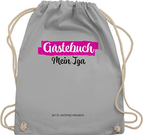 Turnbeutel Rucksack - Junggesellenabschied Frauen - JGA Gästebuch I Gästeliste Unterschreiben - Unisize - Hellgrau - jungegesellenabschied kordel tasche junggesellenabschieds damen jungesellen