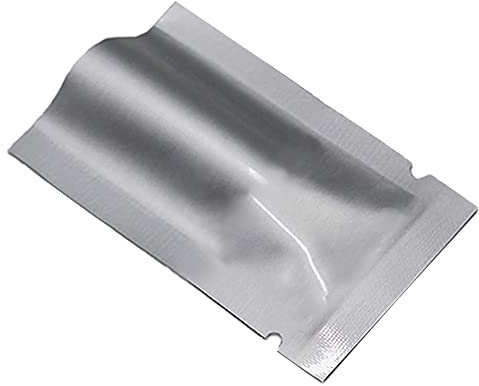WACCOMT Pack 100 Stück Silberne Mylar Beutel Reine Aluminiumfolie Flache Lebensmittel Lagerung Tasche Oben Offen Hitze Abdichtung Vakuumbeutel für Kaffeebohnen mit Tear Notch 14x20cm(5.51x7.87 inch)