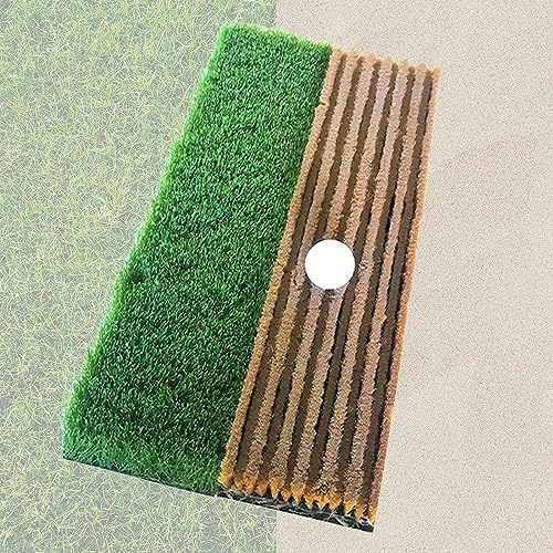 PACUM Golf-Übungsmatte, Golf-Bunker-Schlagmatte, Chipping-Matte, tragbare 2-in-1-Rasen-Schlagflächen zum Fahren und Putten von Golftraining für Papa-Mutter-Golfer