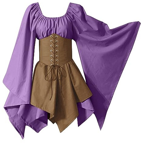 Mittelalter Kleid übergröße Mittelalterliche Viktorianischen Mittelalter Kostüme Damen Damen Cosplay Faschingskostüme Korsett Lang Kleid für Halloween Karneval Kostüm