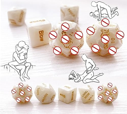 𝙎𝙚̣𝙭 𝙏σ𝙮𝙨 5 Dadi Molto Divertenti, Regali Per Uomini Donne Amici, Giochi, Umorismo, Giocattoli, Decorazioni Per La Camera Da Letto (bianco)