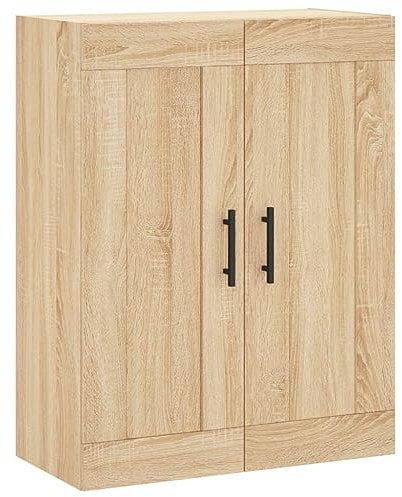 vidaXL Wandschrank, Hängeschrank mit 3 Fächern 2 Türen, Wandmontage Badezimmerschrank, Aufbewahrungsschrank für Wohnzimmer Schlafzimmer, Sonoma Eiche Holzwerkstoff